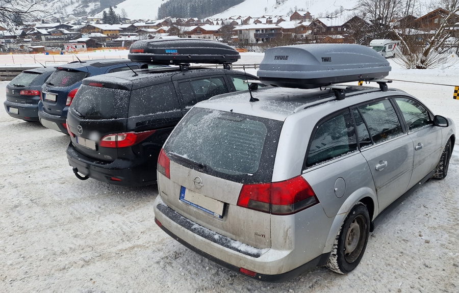 Dakkoffers op wintersport